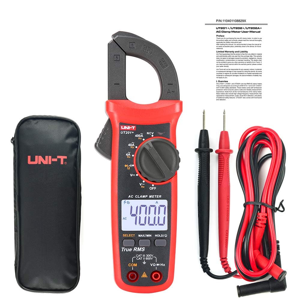 UNI-T UT201+ Digital Clamp Meter 4000 Counts Multimeter auto Range True RMS clamp Meter DC Current Meter