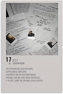 GPWDIEJB XXXTentacion 17Poster Canvas Art Oil Painting Wall Painter Home Music Album Celebrity Painting Classical Decorative Wall ArtUnframe-style-4312x18inch(30x45cm)