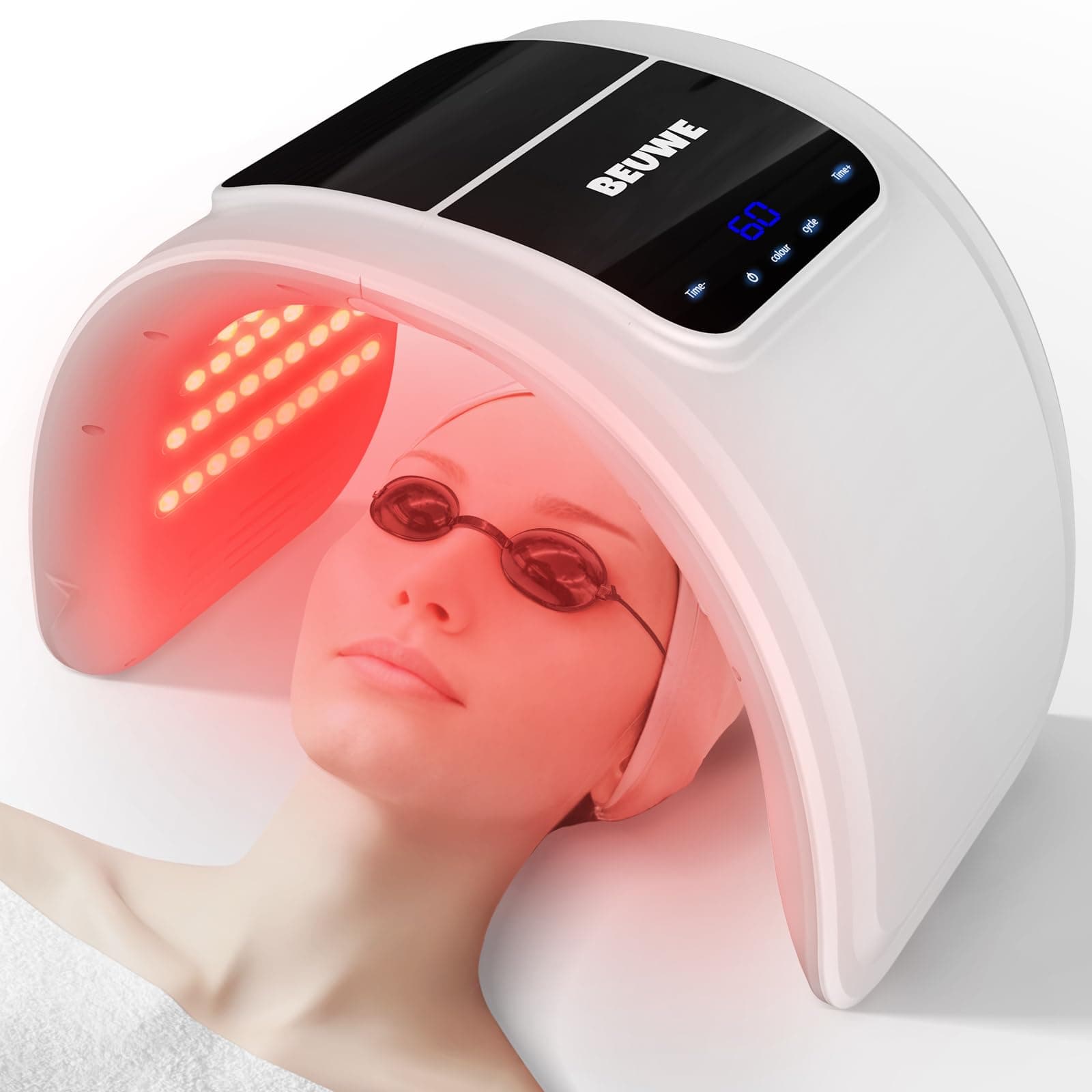 Red-Light-Therapy-Mask, Led Light Therapy for Face, 7 Colors Led Face Mask Facial Led Light Therapy Tool Skin Care Equipment at Home, Facial Neck Body Hand Beauty Mask