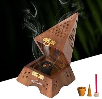 SIGNAMIO® Eiffel Tower Wooden Sambrani Dhoop Stand Incense Holder: Perfect Pooja Room Stand Decoration Item, Dhup Dani & Doopam Holder, Essential Puja Item for Home Mandir and Pooja Thali Set Rituals