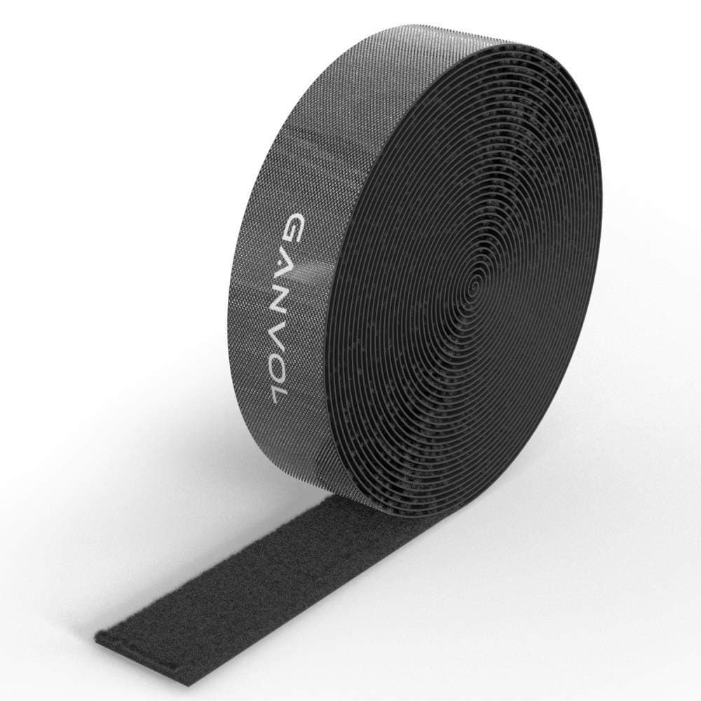 Ganvol Hook and Loop Reusable One-Wrap Cable Tie, Parasol Strap, 2cm Wide, 6m Long (Cut to Size & Doesn't Fray) for tidying Cables/Garden Chairs, No Fiddling with Tying, Neater Than Plastic Ties