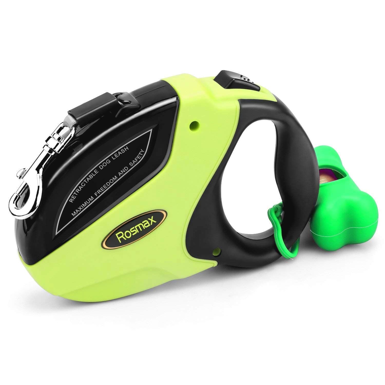 Retractable Dog Leash - 16 Ft Dog Walking Leash for Medium Large Dogs Up to 110lbs - Heavy Duty & Tangle Free - Dog Waste Dispenser and Bags Included