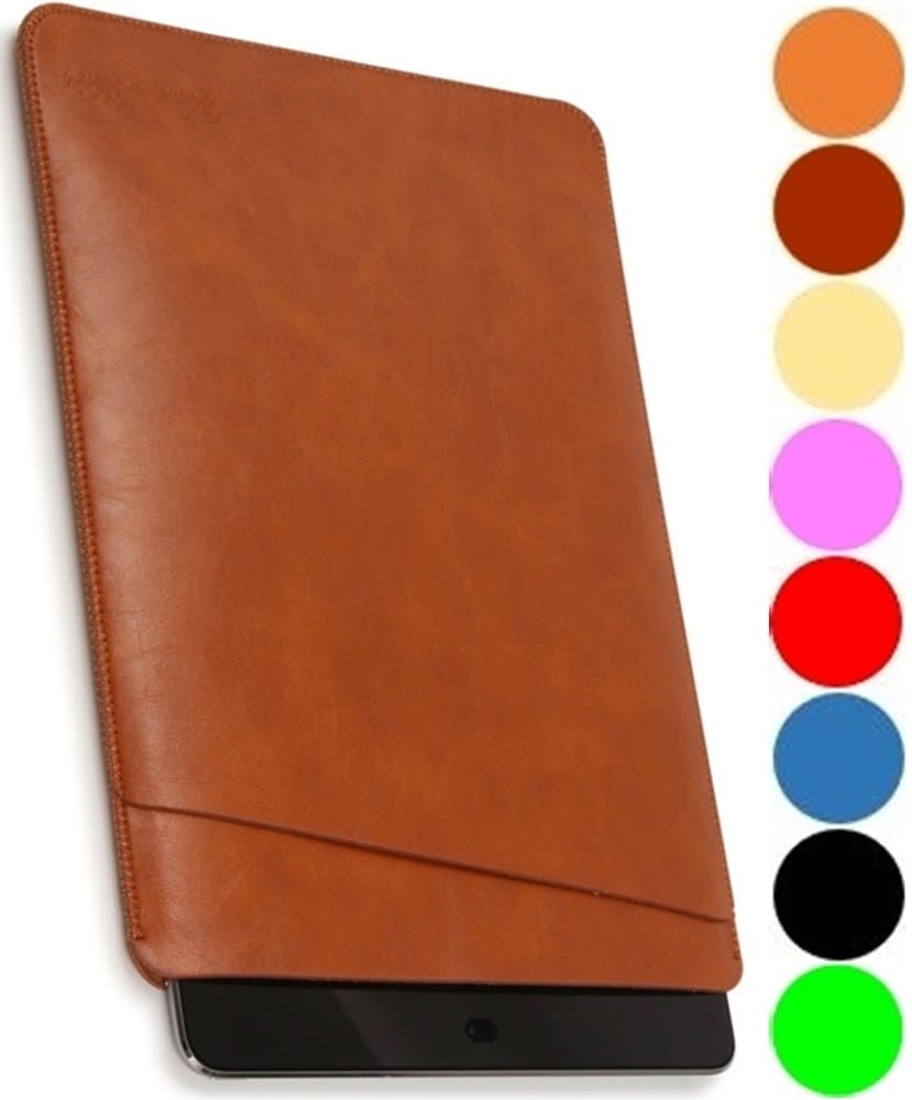 V.M iPad Mini 4 Sleeve Leather Slip in Case 7.9in Tablet Sleeves iPadmini Covers 7.9-Inch Cases iPadcase mini4 Cover 7.9inch Slip-in 7.9 Inch Slipcase Light Brown
