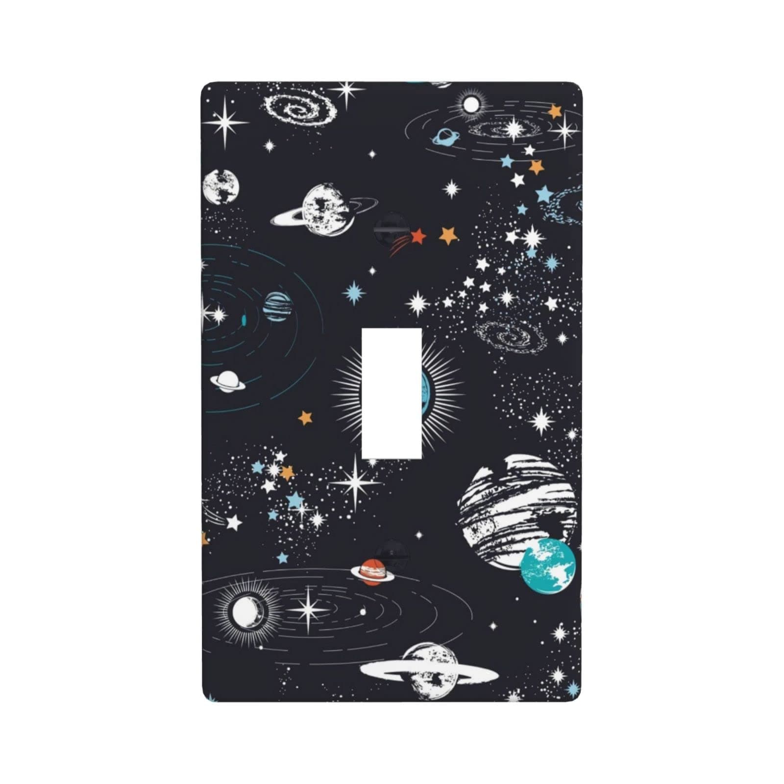 Space Galaxy Constellation Light Switch Plate Cover 1 Gang Toggle Decorative Wall Plate 4.5" x 2.76", Screws Included, Unbreakable