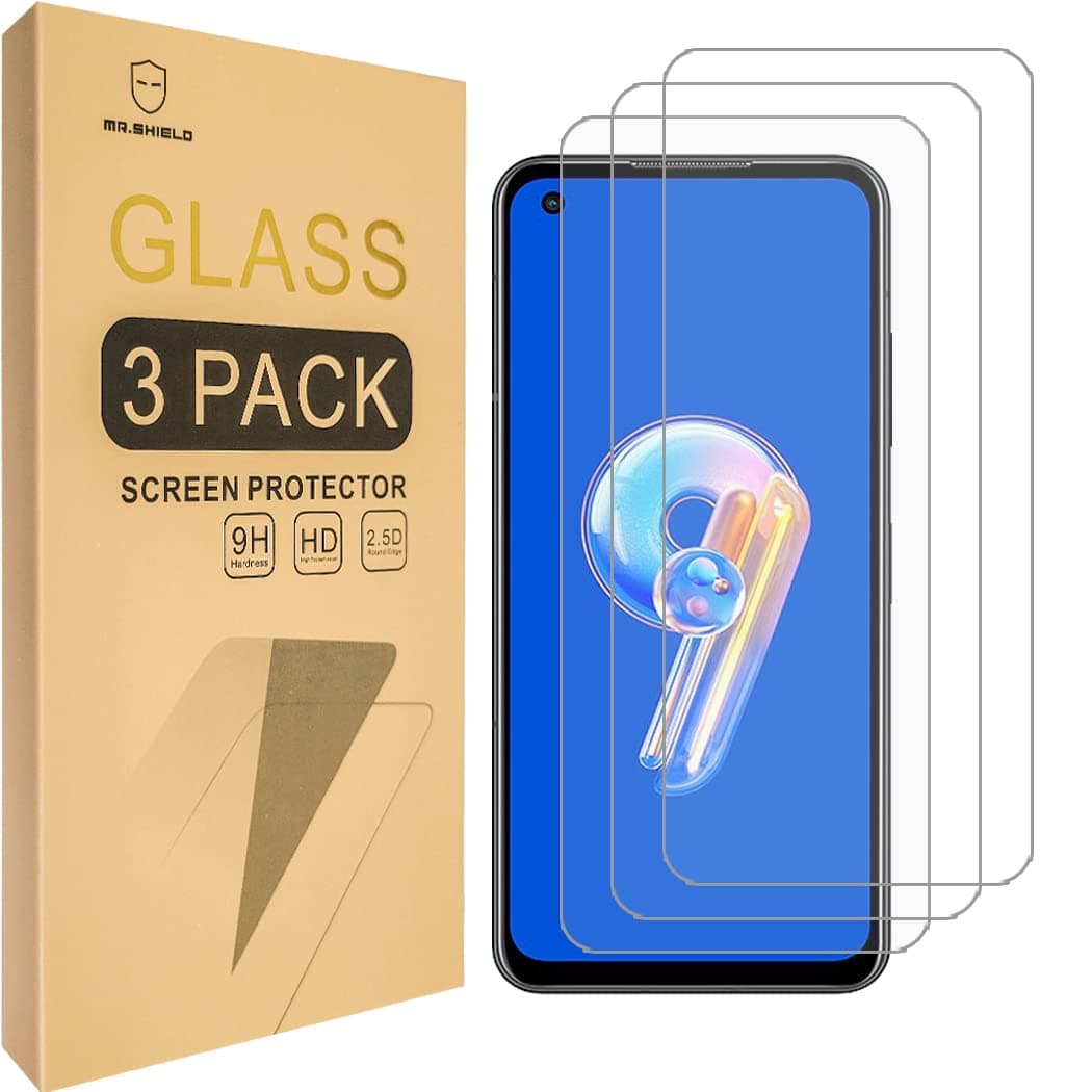 Mr.Shield [3-Pack] Designed For Asus Zenfone 9 [Tempered Glass] [Japan Glass with 9H Hardness] Screen Protector