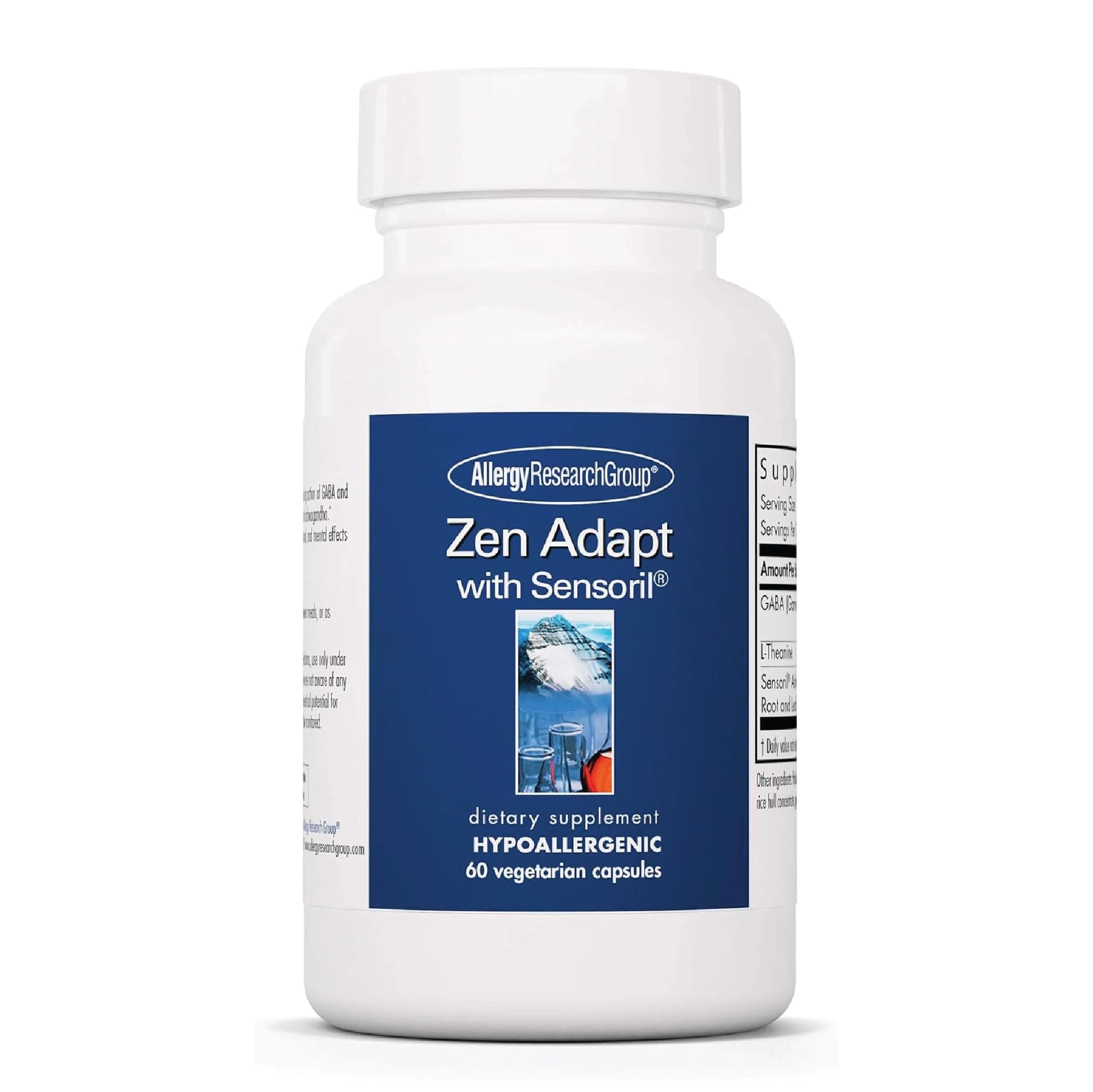 ARG Zen Adapt - 200 mg L-Theanine, 125 mg Ashwagandha & 550 mg GABA - Supports Stress Response and Calmness - Vegetarian Capsules - Hypoallergenic Formula - 30 Servings - 60 Capsules