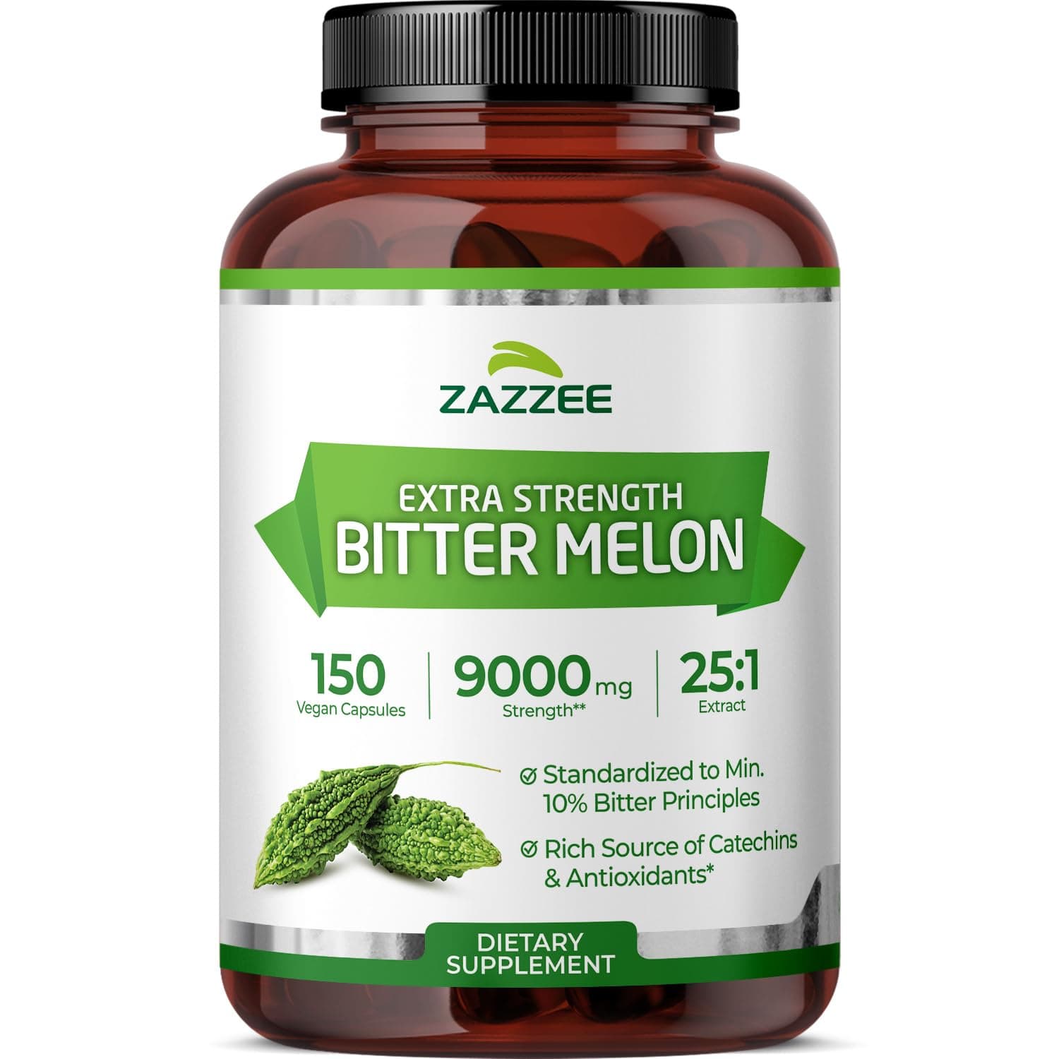 Extra Strength Bitter Melon 25:1 Extract, 10% Bitter Principles, 150 Vegan Capsules, 5 Month Supply, Momordica Charantia, Antioxidant & Metabolic Support, Non-GMO, Made in the USA