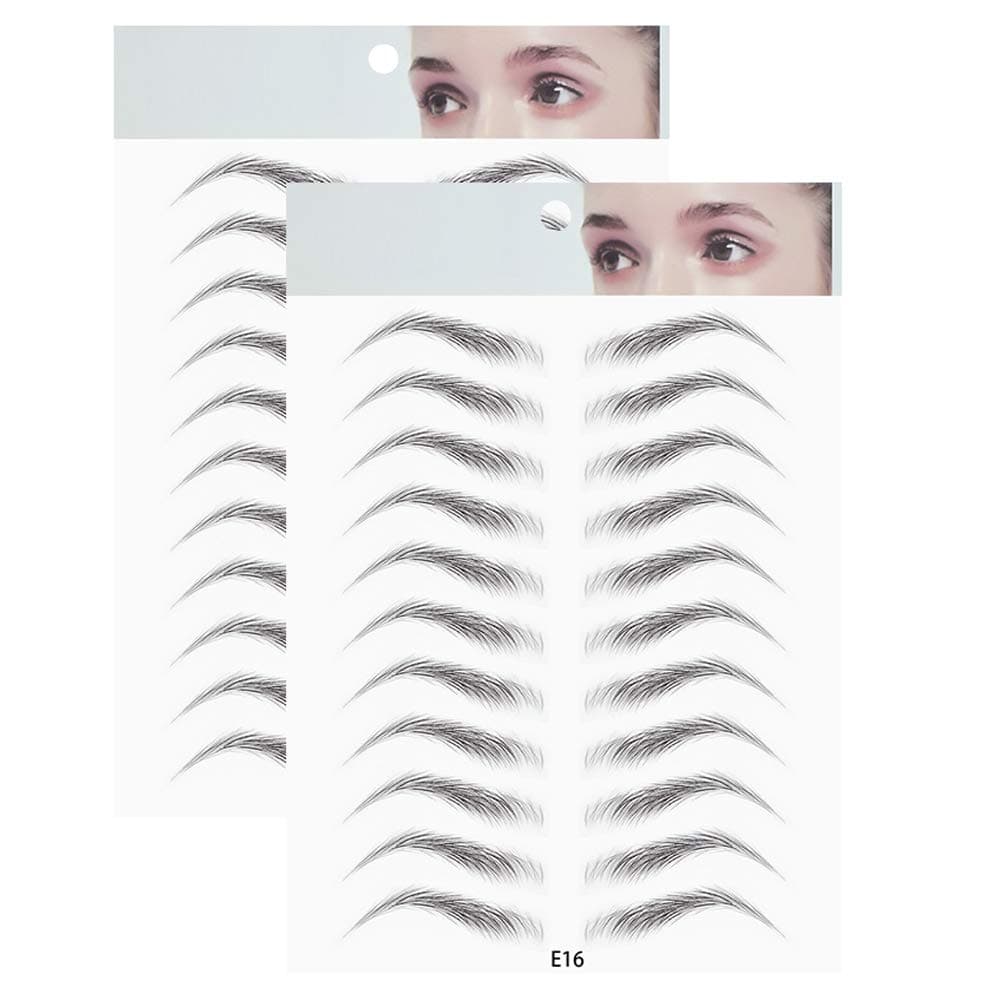 DKAF 2 Pcs 3D Hair-Like Authentic Eyebrows, Waterproof Imitation Ecological Natural Tattoo Eyebrow Stickers, Grooming Shaping Brow Shaper Makeup Eyebrow Transfer-E16