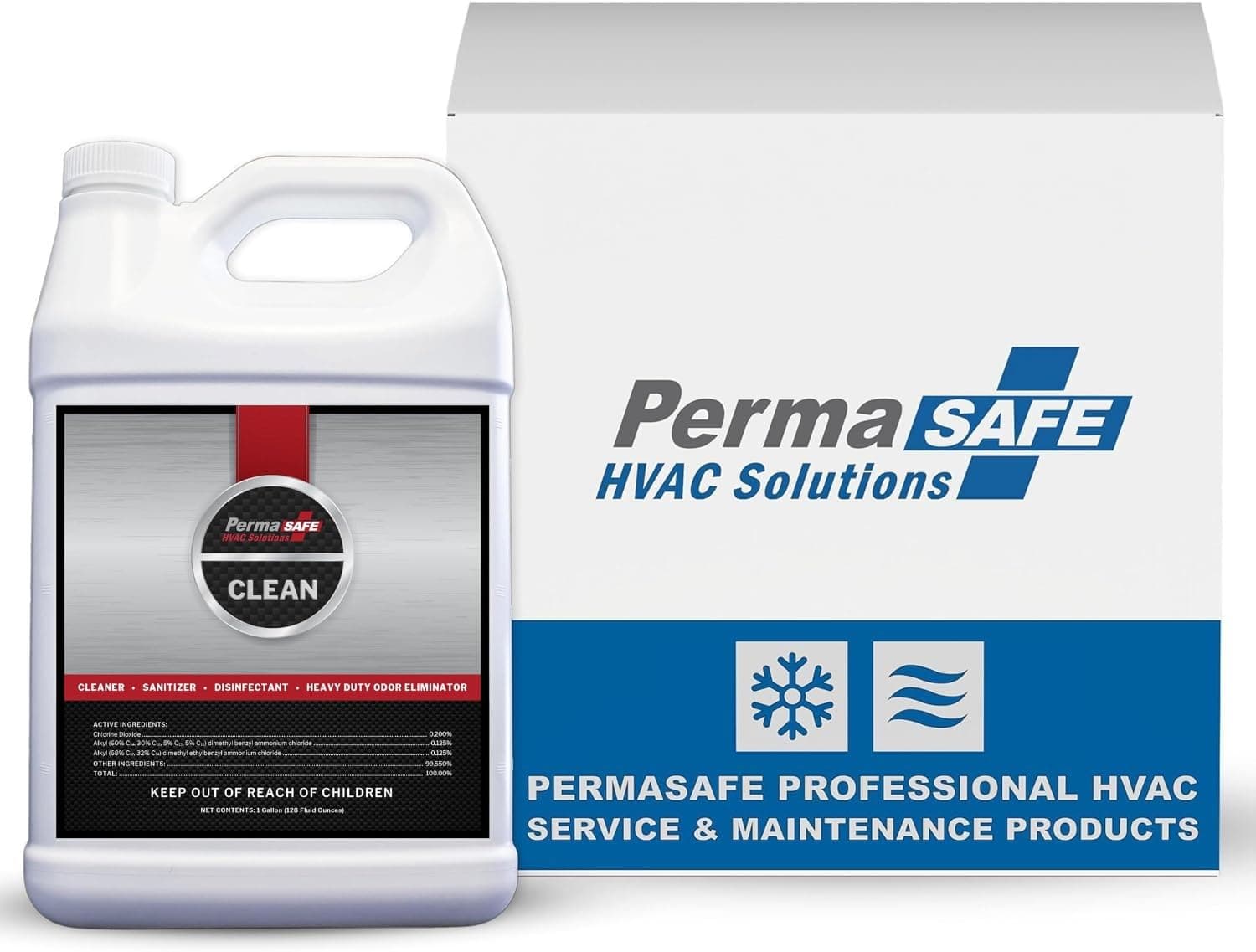 PermaSafe HVAC Solutions, Germicidal Evaporator Coil & Component Cleaner, Quickly and Effectively Cleans, Disinfects, Deodorizes and More
