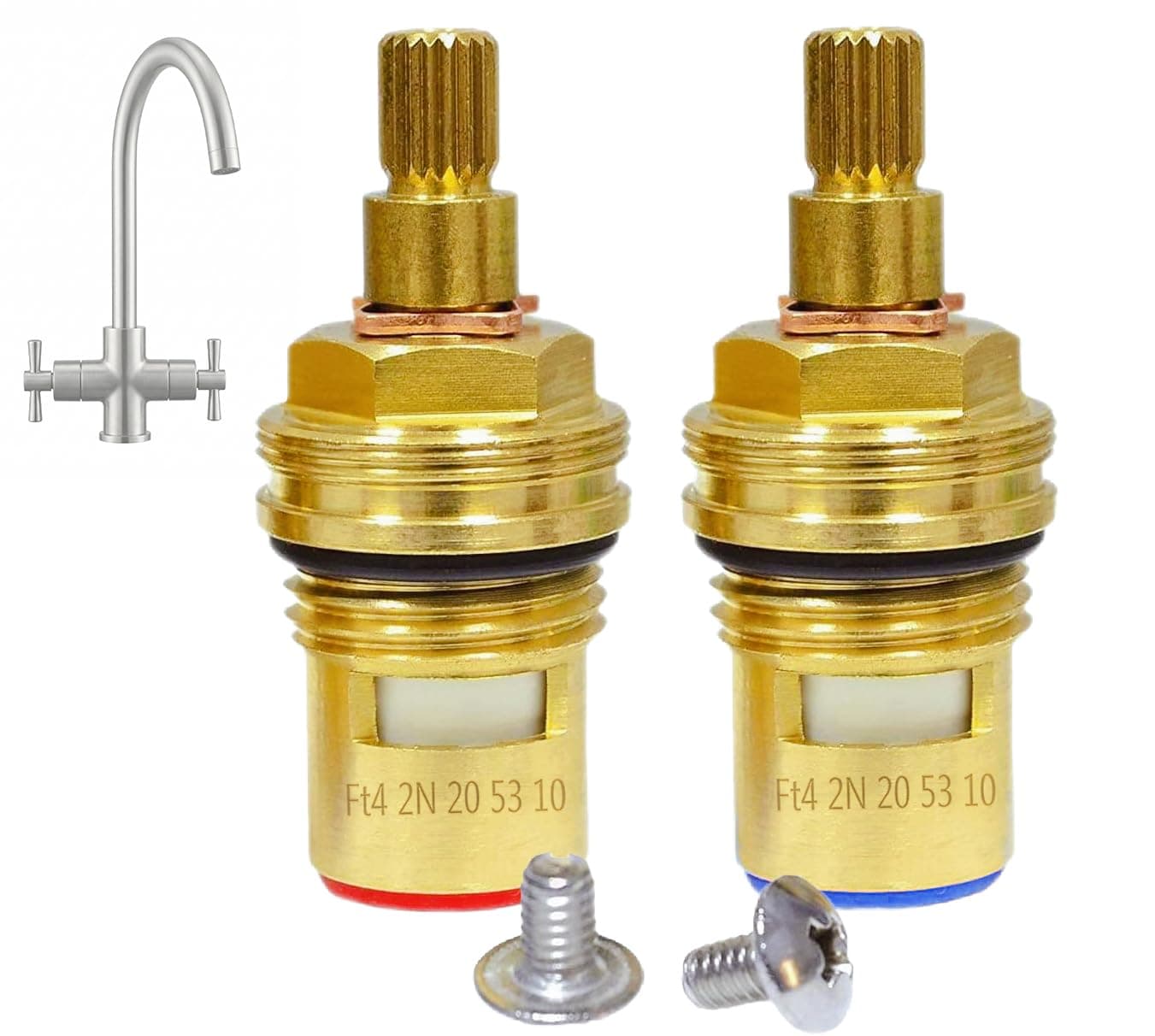 GI Replacement Brass Ceramic Disc Tap Valve Insert Gland Cartridge Quarter Turn Seawhisper