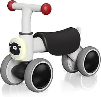 PYKES PEAK Baby Balance Bike ‘Chibikko Rider’ | Award-Winning Ride-On Toy for Toddlers 1-3 Years | Music, Lights & Animal Sounds | Indoor/Outdoor Walker & First Bike | Cow Design