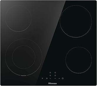 Hisense E6422SC Built-in 60cm Electric Ceramic Hob with Child Lock, Touch control, Timer Function - Black 6400W