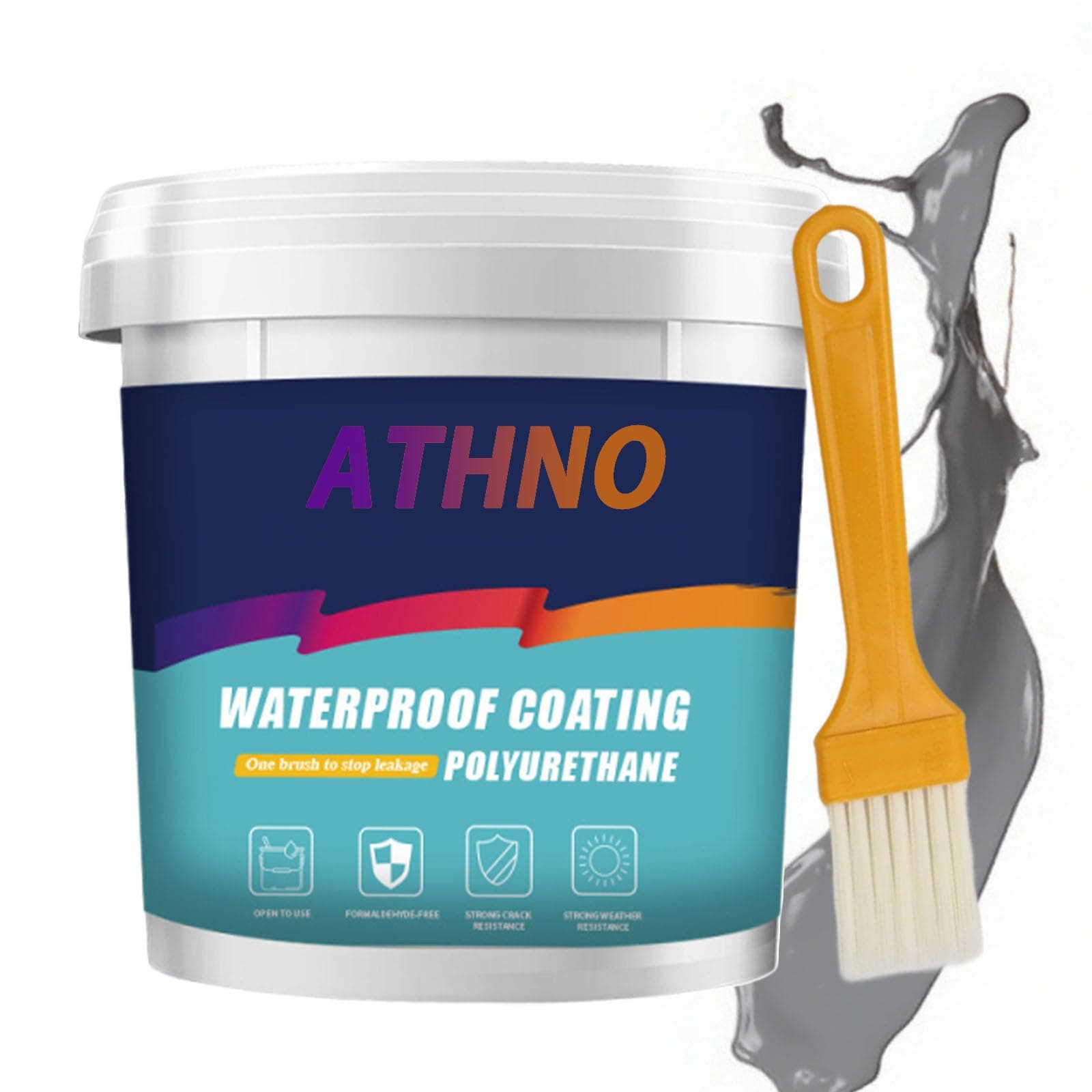 Polyurethane Waterproof Coating,35.2OZ,Eco-Friendly Waterproof Sealant,Polyurethane Coating for Roofs,Walls,Garden,Gutter,Concrete Cracks Holes Leak Repair (1000g,Gray)