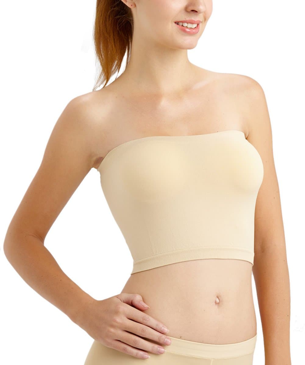 Women's Smooth Bandeau Bra Beige Size S