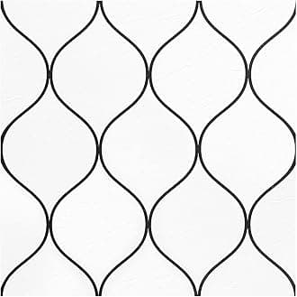 Retro Self Adhesive 12-Inch Vinyl Floor Tiles, 20 Tiles - 12" x 12", Scallop Pattern - Peel & Stick, DIY Flooring for Kitchen, Dining Room, Bedrooms & Bathrooms by Achim Home Decor