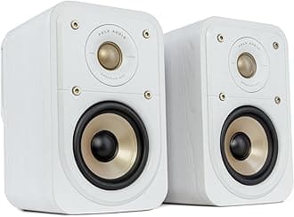 – Signature Elite ES10 Satellite Surround Speakers, High-Resolution, Hi-Fi, Dolby Atmos & DTS:X Compatible, Wall-Mountable (Pair) - White
