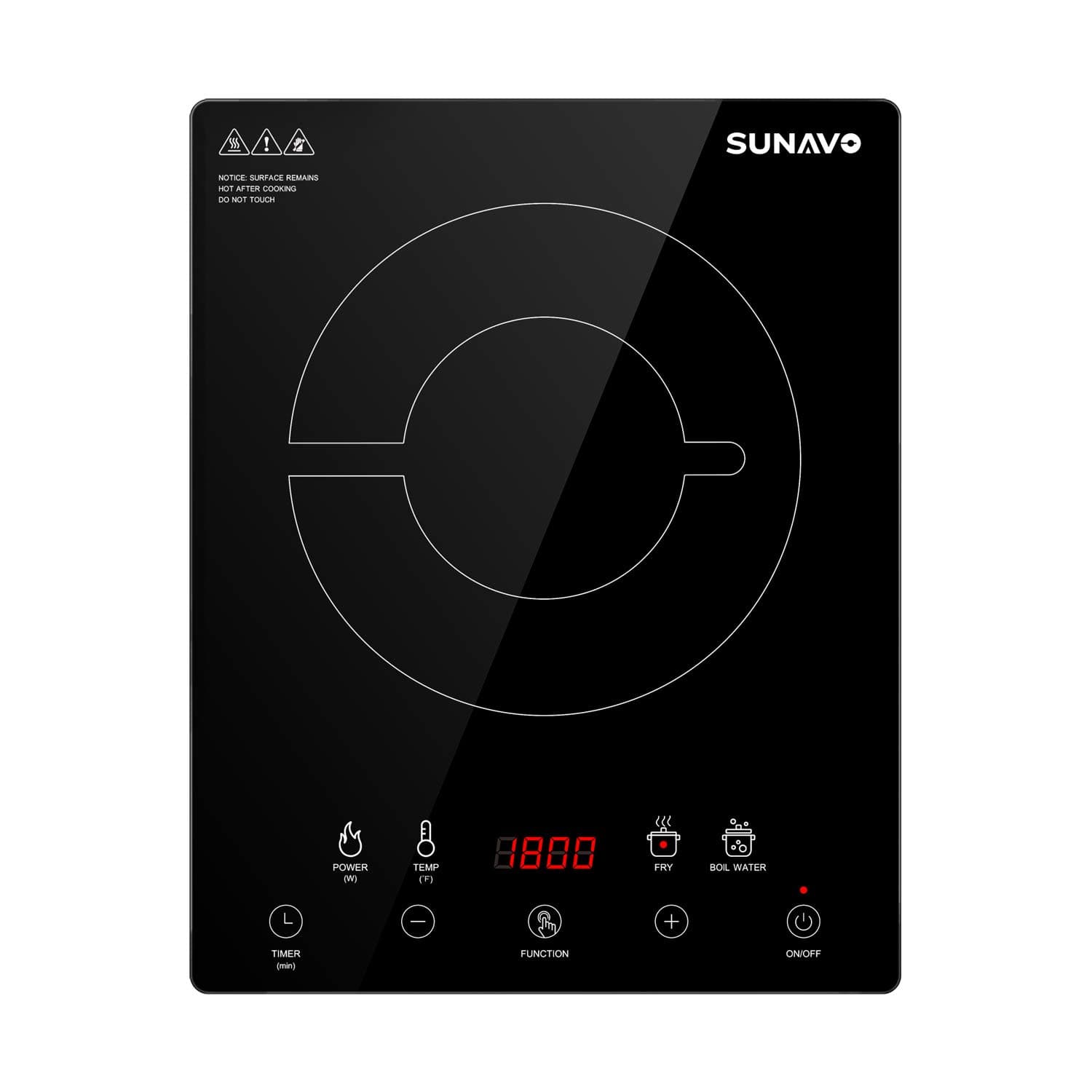 Portable Induction Cooktop, 1800W Sensor Touch Multifunction Induction Burner, 15 Temperature Power Setting