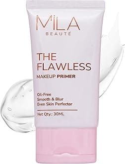 Mila Beauté Flawless Makeup Primer for Face | Oil Free Formula Enriched With Vitamin A & E | Satin Smooth Matte Finish Instantly Blurs Pores | Suitable for All Skin Types – 30ml