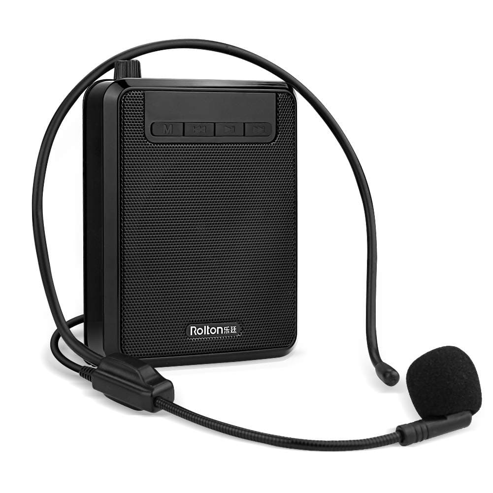 eBerry Portable Voice Amplifier, Professional Wired Headset Microphone & Wireless FM Radio with Waistband and LED Display for Teacher, Coach, Tourist Guide, Supermarket, Meeting, Yoga