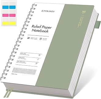 Lined Journal A4 Spiral Notebook, College Ruled Notebook, 300 Pages/150 Sheets, 100gsm Acid-Free Paper, Waterproof Softcover Notebook for School, Work, Writing, 8.27" × 11.2" - Light Green