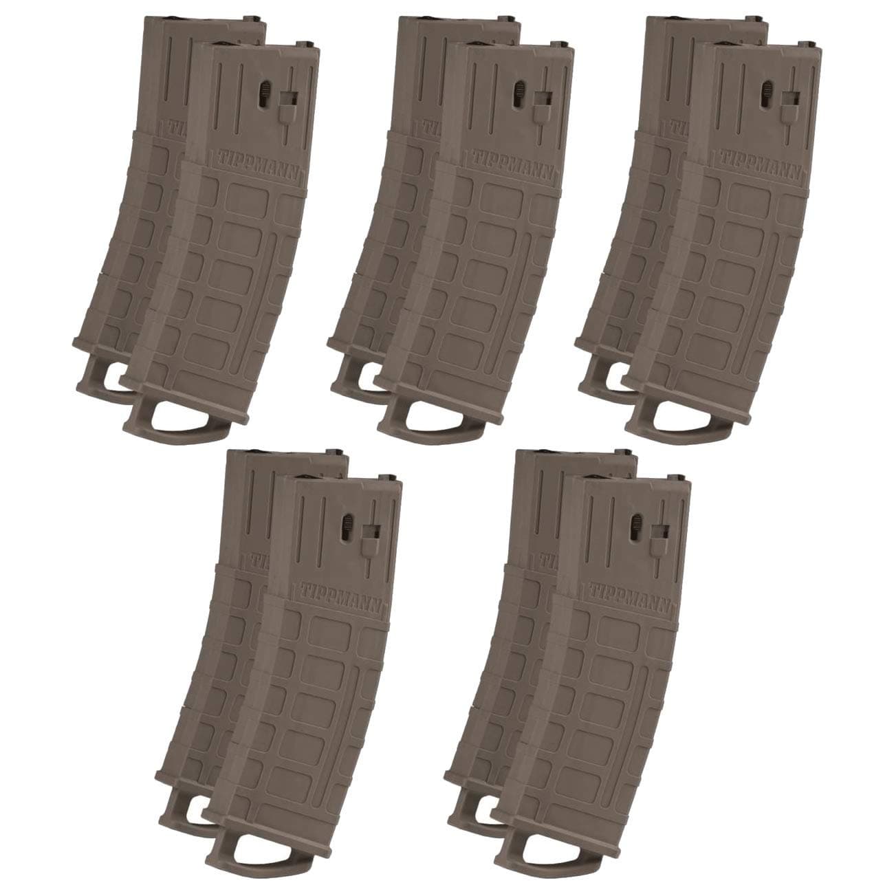 TMC MAGFED Paintball Marker Magazines Tan - 10 Pack