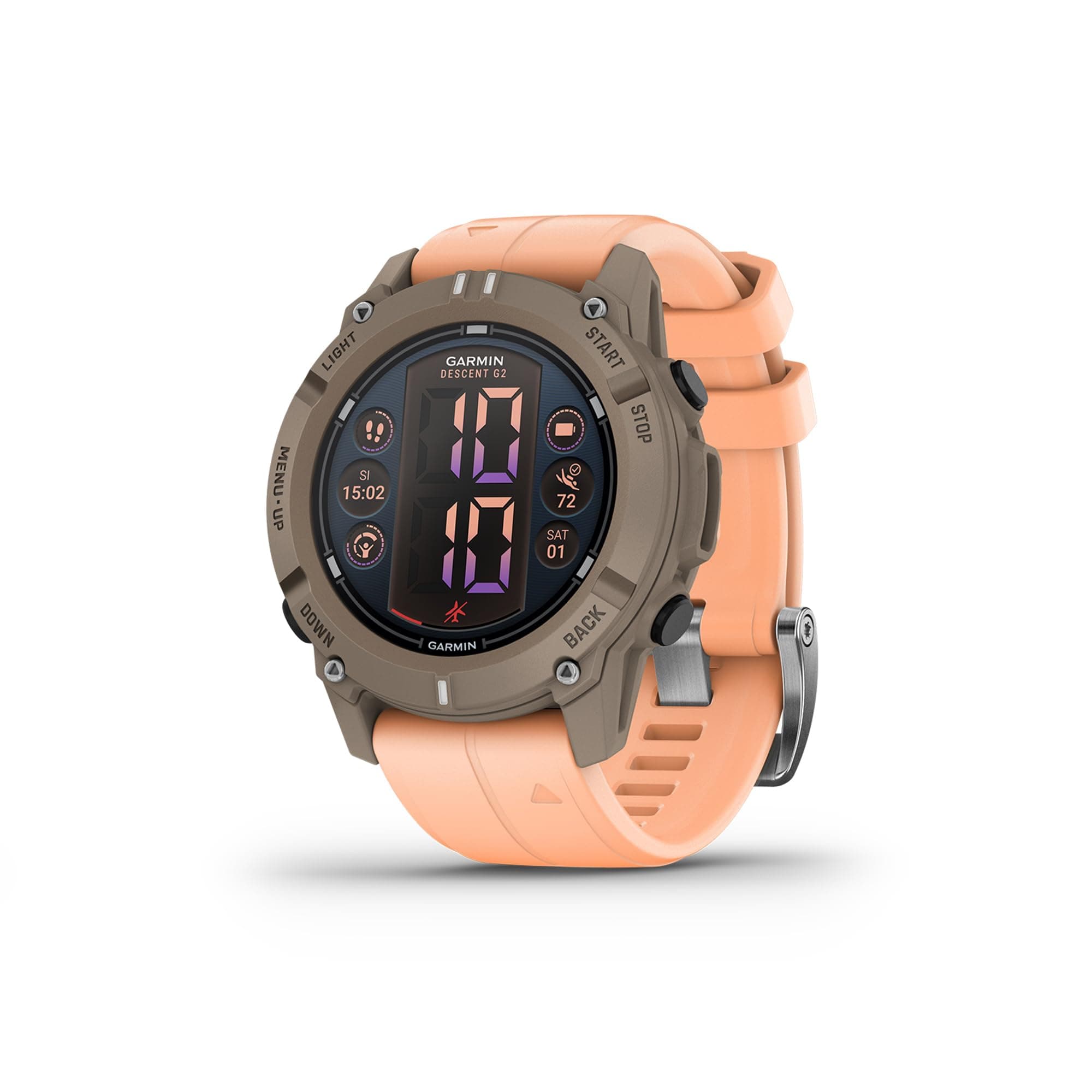 Descent G2, 46mm smartwatch & rugged multi GNSS Dive Computer,AMOLED display, multiple dive modes, 10ATM rating, health & wellness features, up to 10 days battery life, Paloma