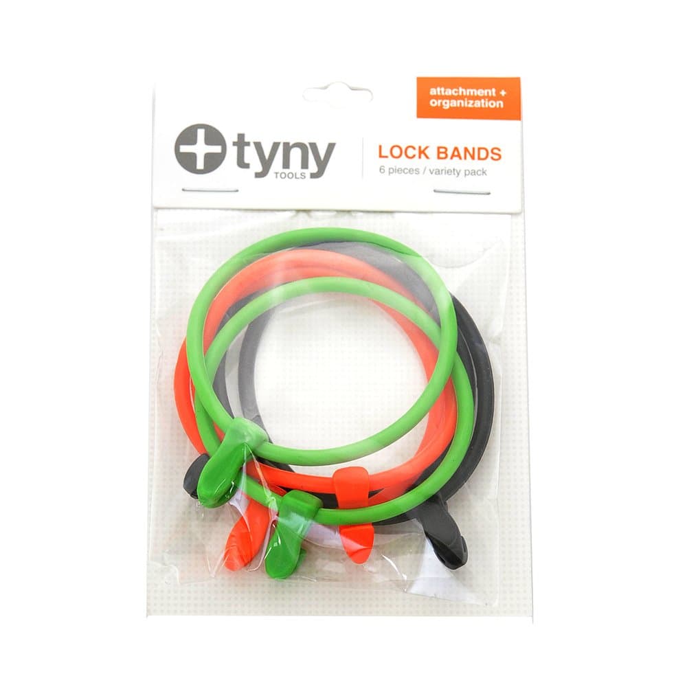 Tyny Tools Lock Band - 6 Pack - Black/Green/Orange - TT-03-01A-VAR5
