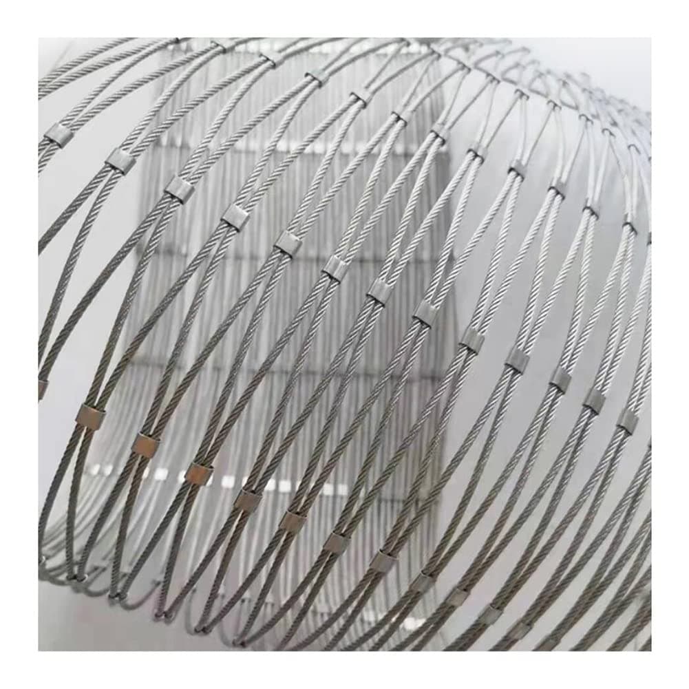 Stainless Steel Wire Rope Net Roll, Flexible Cable Balustrade Mesh Animal Poultry Cage Net, Protection Fence For Garden Farm Boundary, Animal Barrier, Football Field ( Color : Silver-2mm , Size : 2x10