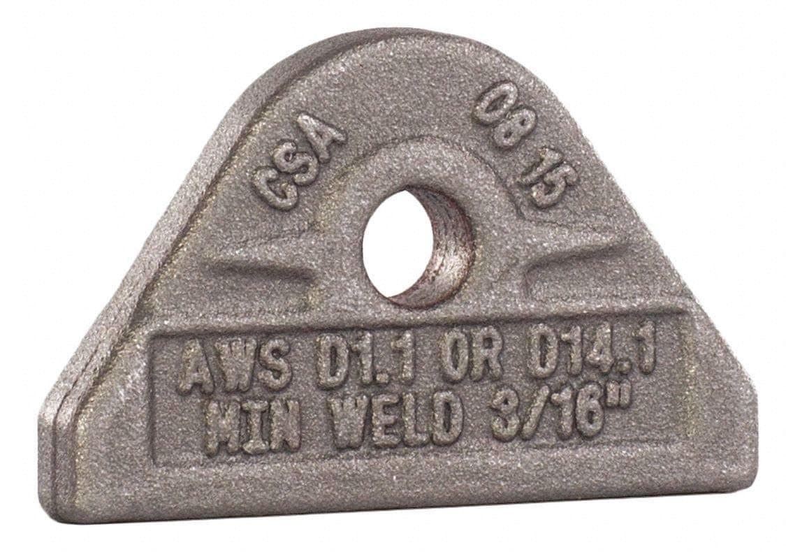 MAG-Mate PE0050 Weld-On Pad Eye, 1/2 Tons Working Load Limit, 1000 lb, Grey