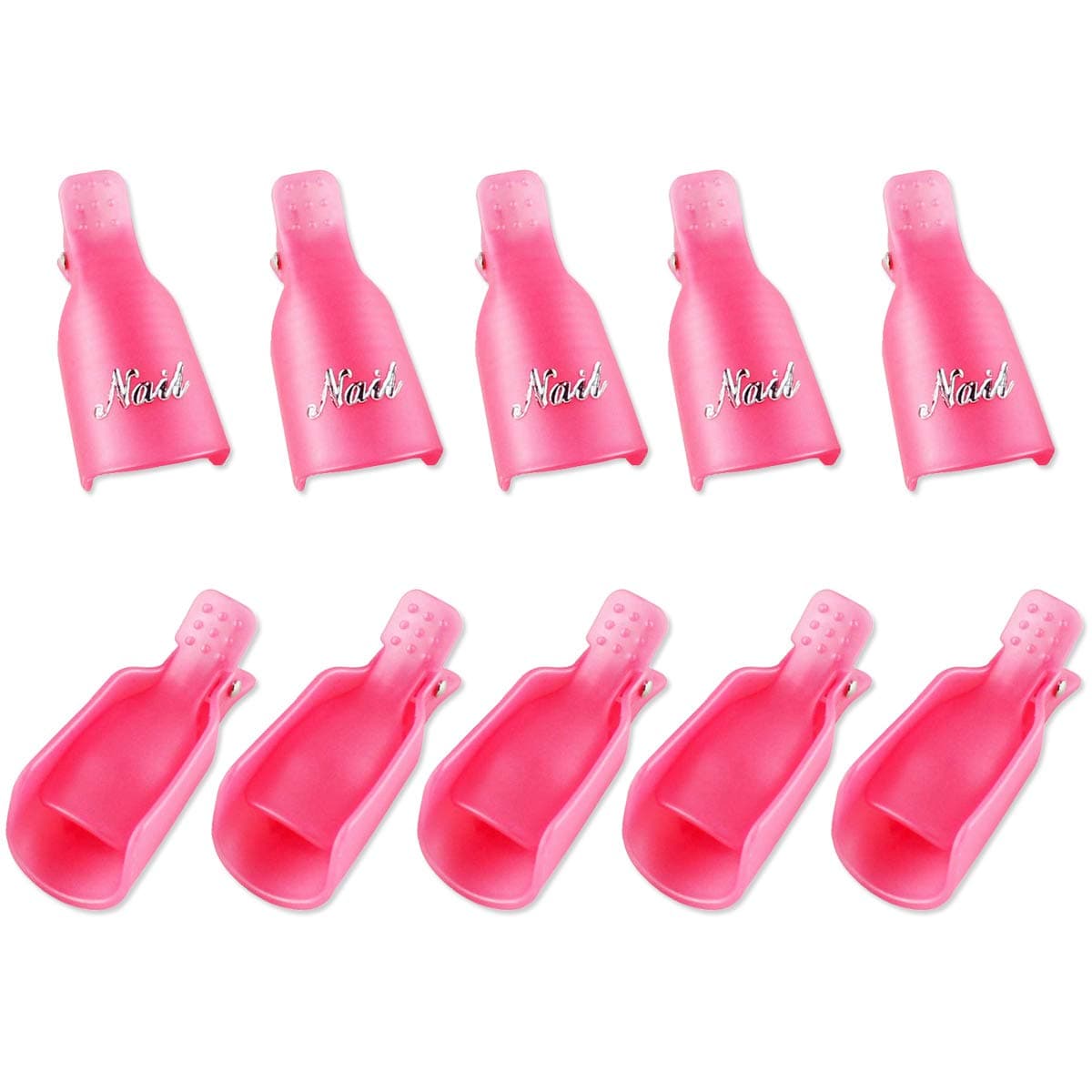 DEELING 10 Pack Plastic Acrylic Nail Art Soak Off Cap Clip UV Gel Polish Remover Wrap Tool