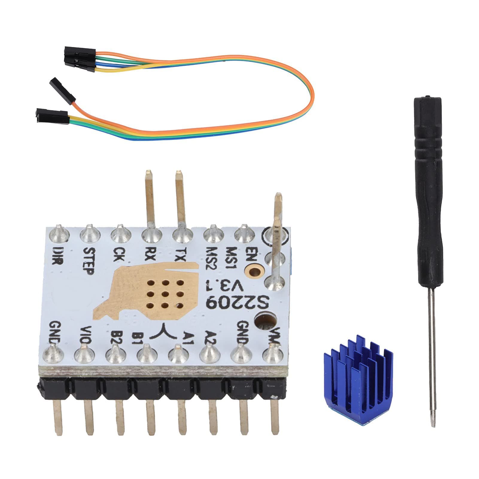 Ultra Mute 3D Printer TMC2209 V3.1 Stepper Motor Driver Module with Heatsink, Upgraded Replacement for A4988 TMC2208 TMC2130 TMC2100