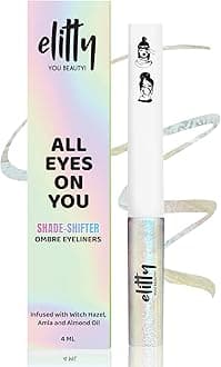 Holographic Eyeliner 4g - Fairycore With Ombre Shimmery Finish | Long Lasting, Waterproof, Smudge Proof Liquid Eyeliner | Quick Drying Formula With Monochrome Effect - Shade (Silver Blue)