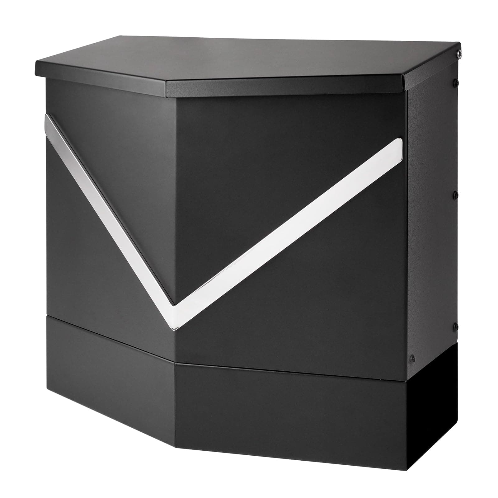 MIOZONWall-Mount Mailbox for Outside with Lock - Secure Metal Mail Drop & Collection Box - Dimensions 13.4 x 12.4 x 4.3 Inches (Black)
