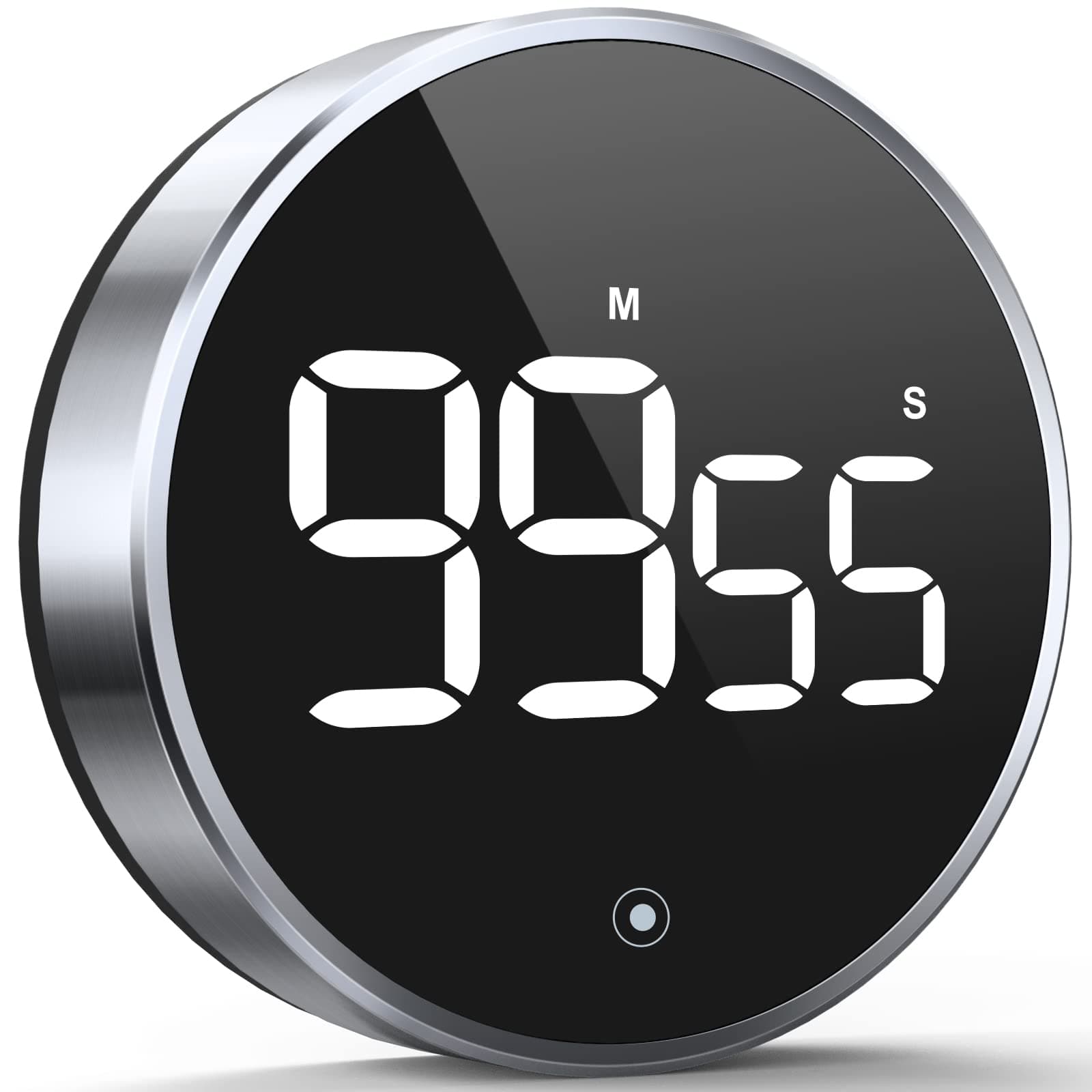 Digital Kitchen Timer, 3.8'' Large LED Display Countdown Countup Timer, Timer for Kids, Classroom Magnetic Timer, Adjustable Volume, Brightness, Easy for Cooking/Study/Office/Exercise (Smooth Knob)