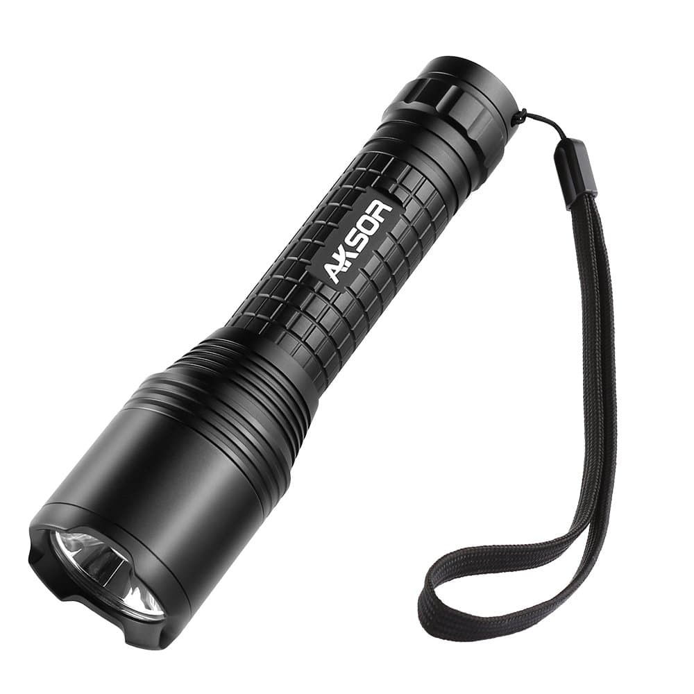 LED Torch, Rechargeable, Adjustable Focus CREE LED Flashlight, IP65 Water Resistance 1000 Lumen Zoomable Torch Light USB Charging 18650 Battery Included with 5 Lighting Modes (K25, Black)