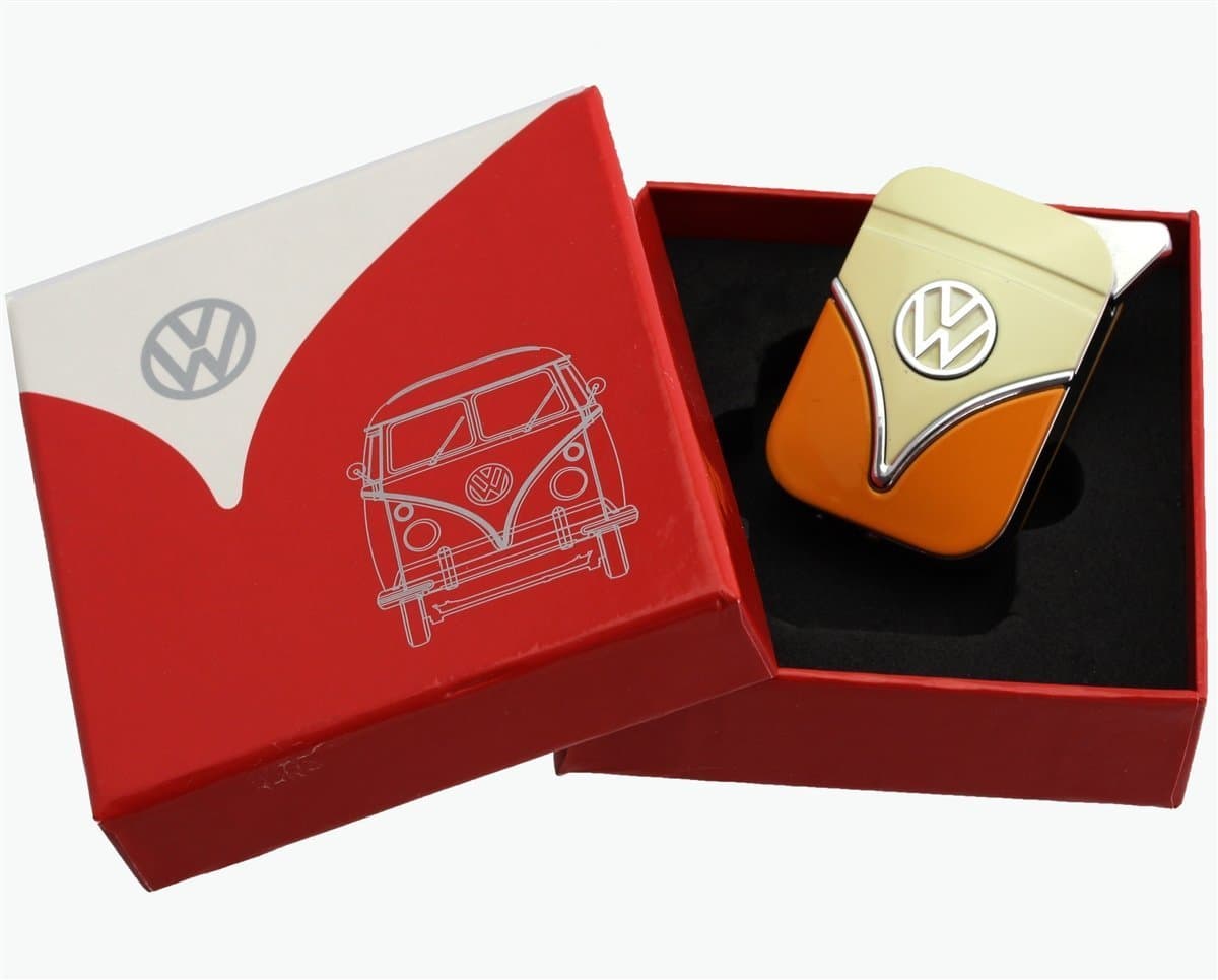 Genuine Volkswagen lighter in the front shield design - in different colors - Gift Set Cream Orange