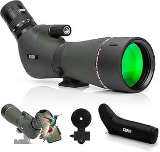20-60x80 Spotting Scope with Phone Adapter, Dual Focusing Waterproof Spotting Scopes for Target Shooting Bird Watching Hunting Wildlife Safari Viewing, BAK4 FMC Spotter Scope with Carrying Case