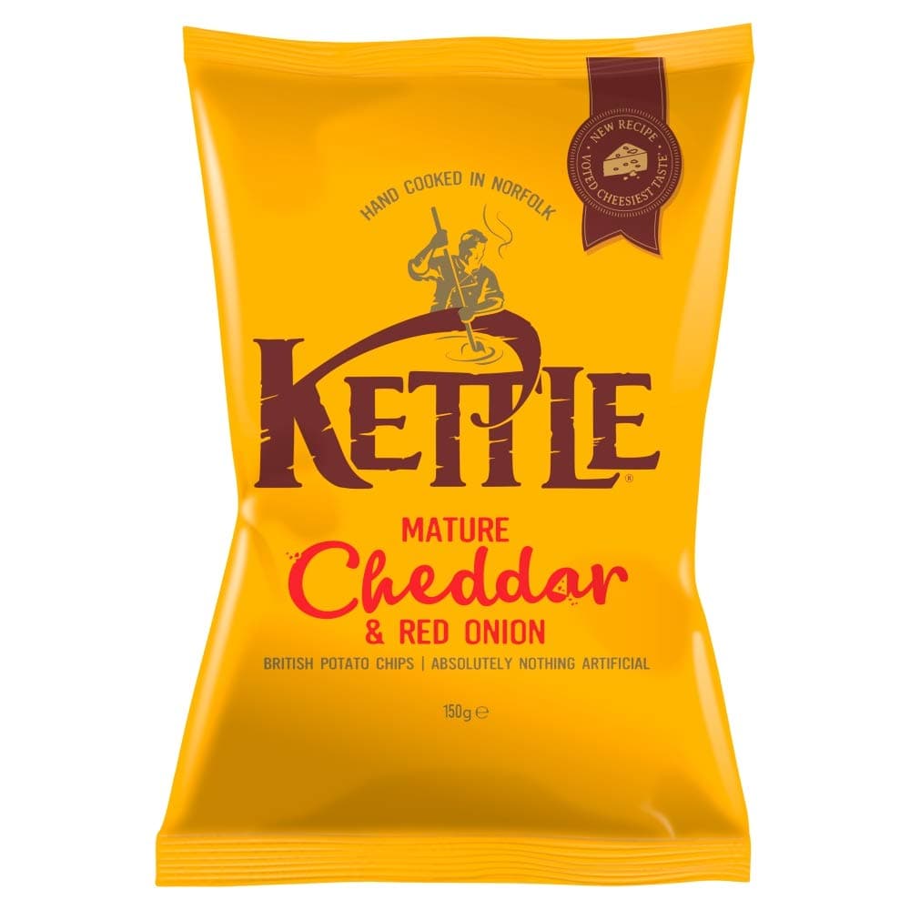 Kettle Chips Mature Cheddar & Red Onion, 150g