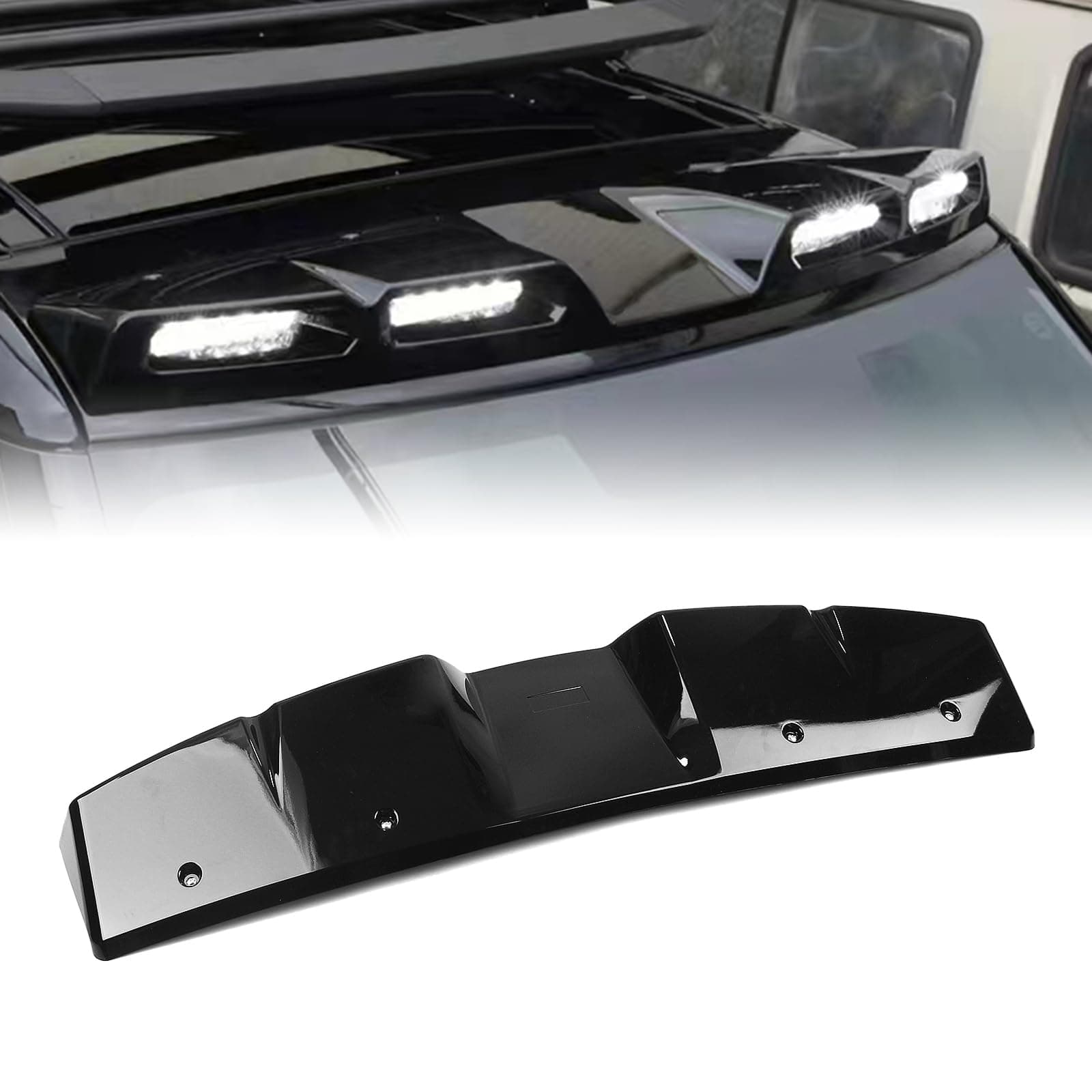 Front Roof Light Bar DRL 4 Light 2 Light For Land Rover Defender 90 110 2020-2025 Black