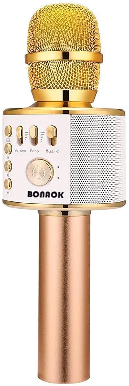 BONAOK Wireless Bluetooth Karaoke Microphone,3-in-1 Portable Handheld karaoke Mic Speaker Machine Christmas Birthday Home Party