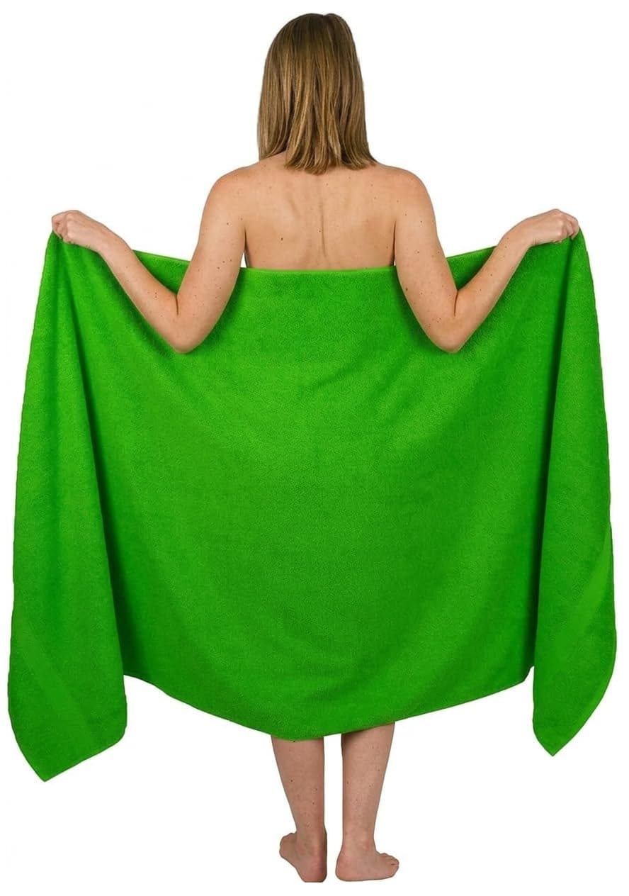 Extra Large Bath Sheet 100 x 200 cm Super Jumbo Big Bath Sheets Towels Beach Body Wrap XL Bath Towels 600-GSM (Lime Green)
