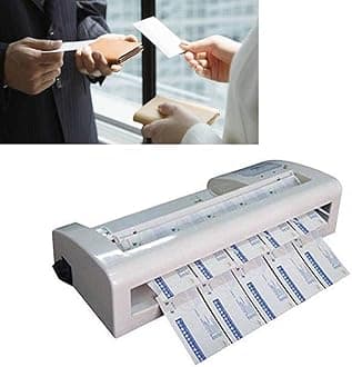 110V Business Card Cutter Automatic Binding Machine Electric Name Card Slitter Cutter for 3.5"x2.1" Card A4 Size Automatic Business Office Electric Paper Card Cutting Binding Machine