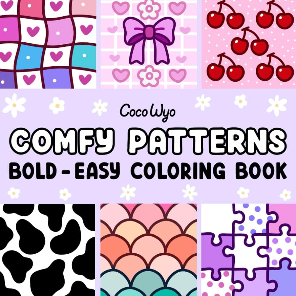 Comfy Patterns: Coloring Book for Adults and Kids, Bold and Easy, Simple and Big Designs for Relaxation Featuring Lovely Cozy Pattern and Mandala (Bold & Easy Coloring)