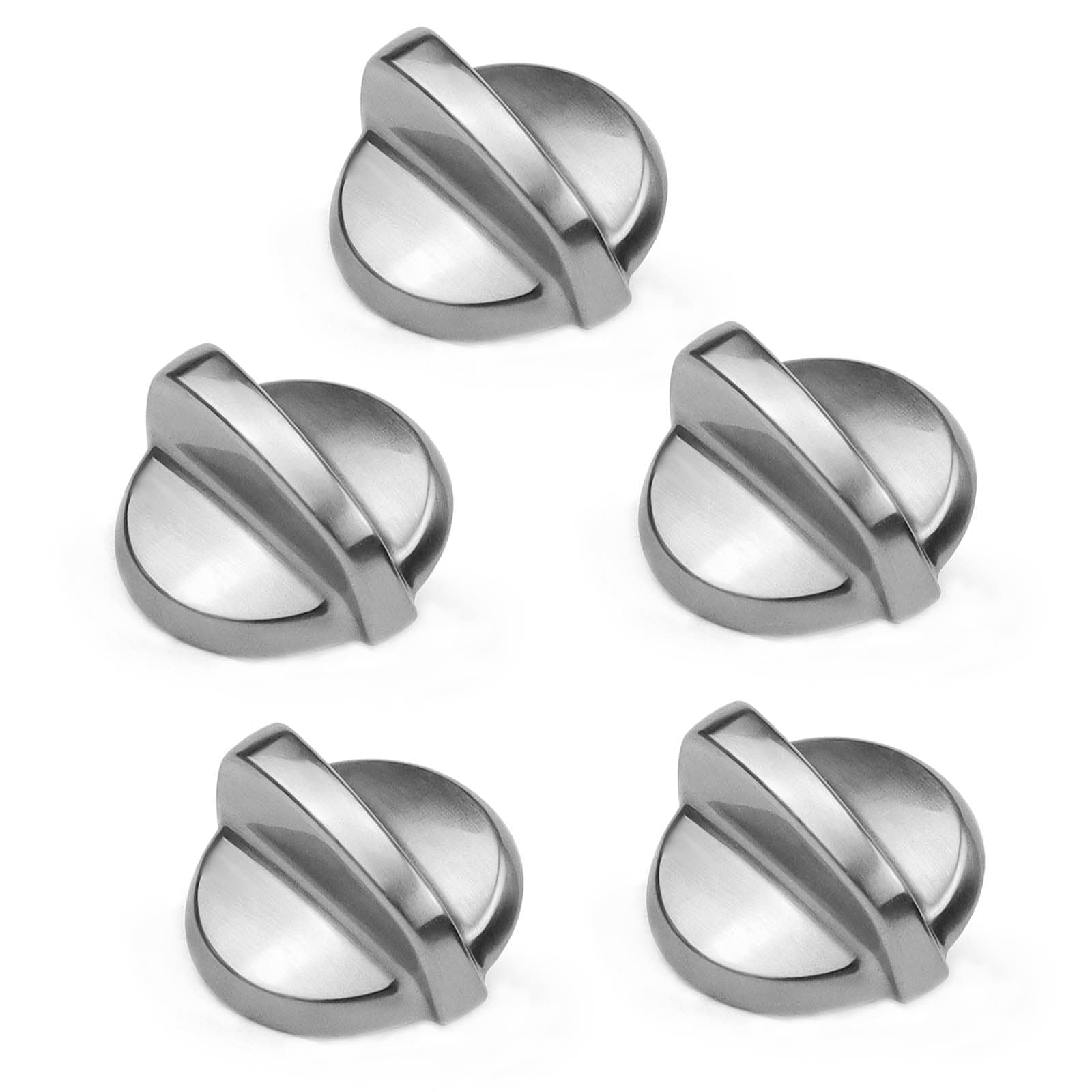 Fetechmate WB03T10325 Heavy Metal Knobs Compatible with G.E Cooktop Burner Stove Control Knobs Replace 2691864 AP5690210 PS3510510 EAP3510510 (5 Pack)