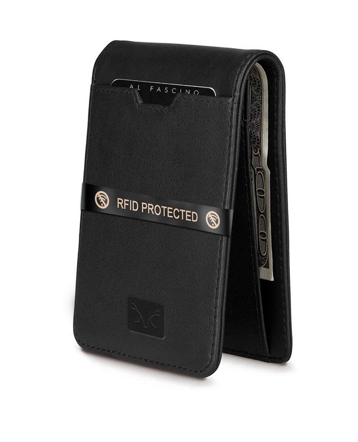 Black Leather Men's Wallet (AFATVS222BLBL)