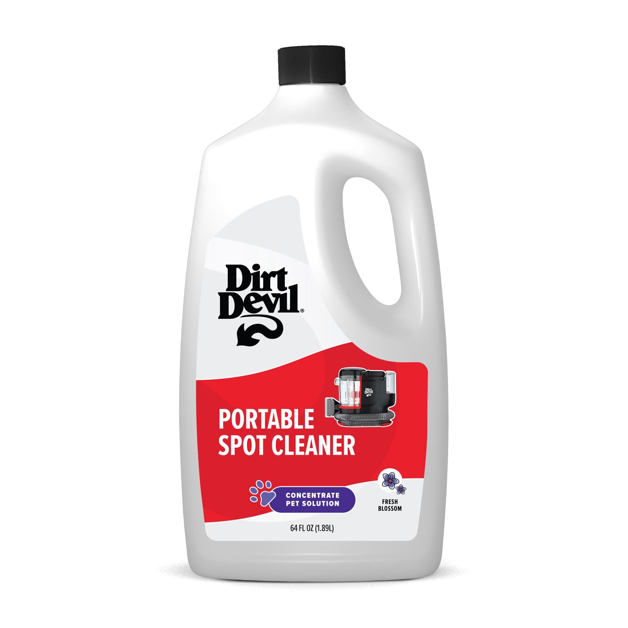 Dirt Devil Pet Portable Spot Cleaner Solution, 64 oz., Fresh Blossom Scent, Upholstery and Carpet Shampoo Solution, Eliminates Pet Messes and Odors, Pair with Dirt Devil Portable Spot Cleaners