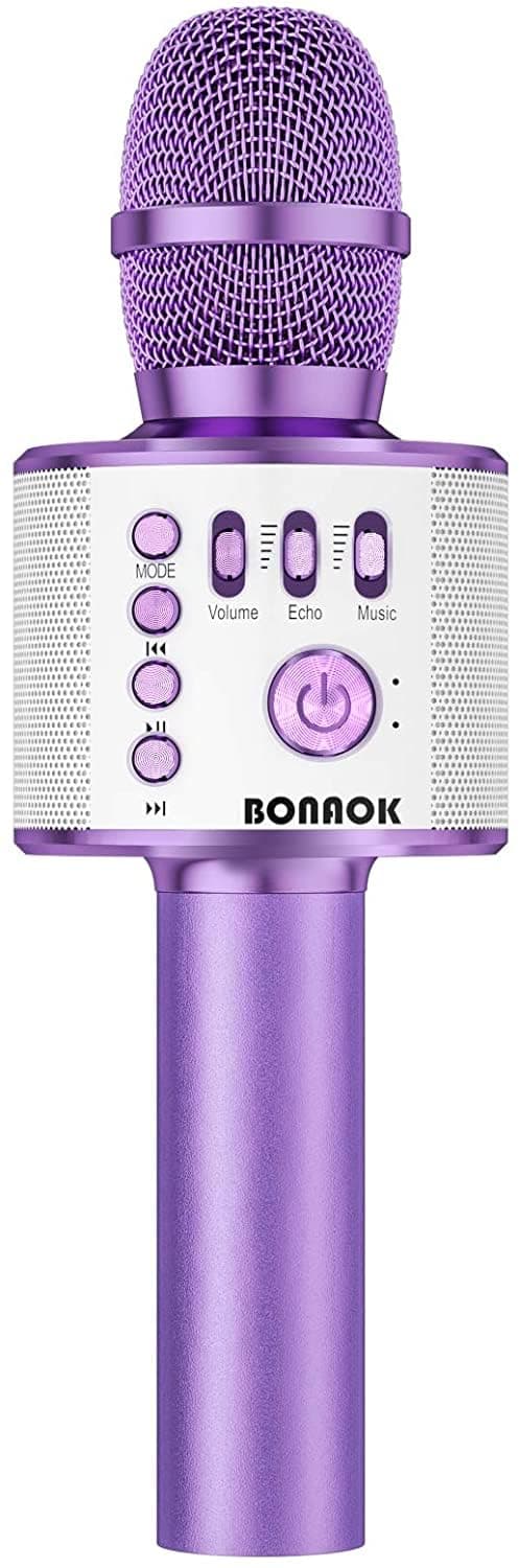 Wireless Bluetooth Karaoke Microphone, 3-in-1 Portable Handheld Mic Speaker Machine for All Smartphones, for Girls Boys Kids Adults All Age Q37(Light Purple)