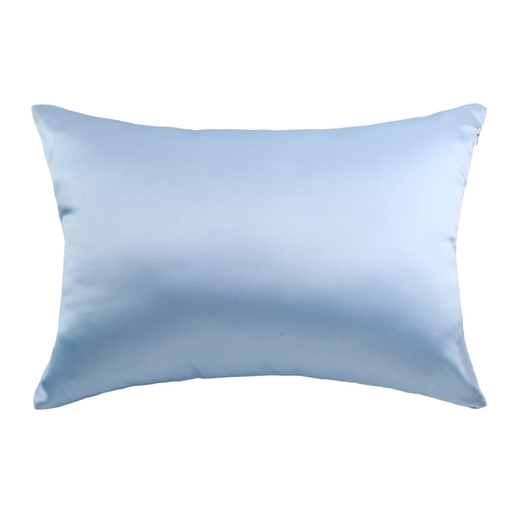 Nature Silk Pillowcase Light Blue Double Side 100% Mulberry Silk Pillow Cover 14x20 Inches Toddler 35x50cm Small Silk Pillowcase for Bed, 1 Piece