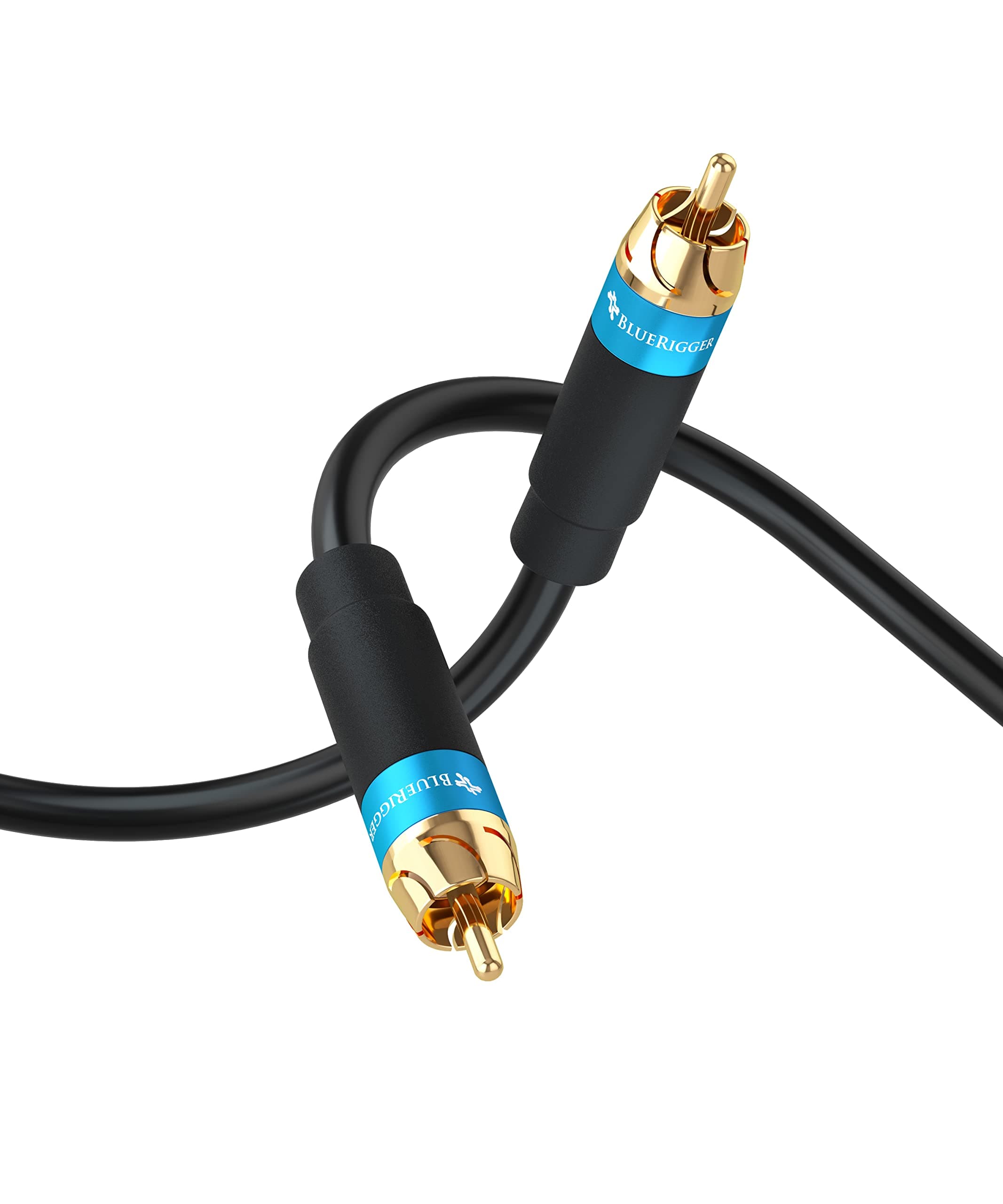 RCA Audio Subwoofer Cable (2M, Dual Shielded, Gold Plated RCA Connectors) – for Subwoofer, Amplifier, Home Theater