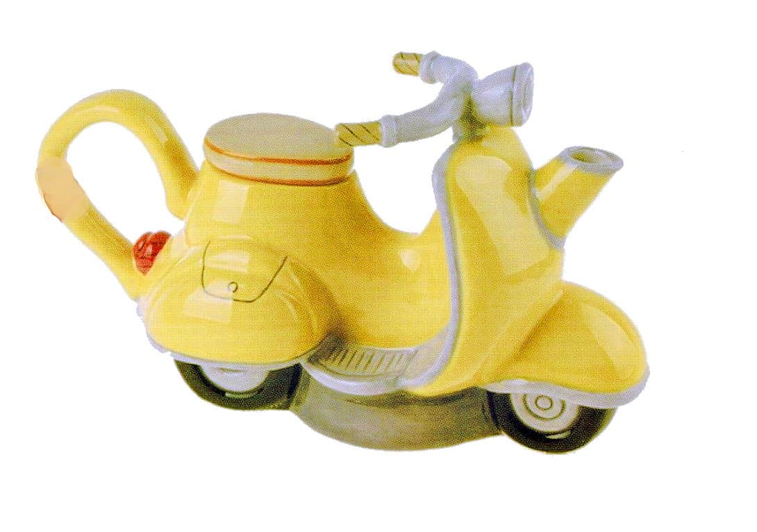 Blue Sky Ceramics Motorcycle Teapot-Yellow, Medium, Multi